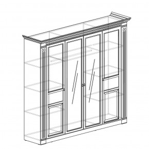 Шкаф для одежды 4-дверный №203 "Лючия" Дуб оксфорд в Ревде - revda.ok-mebel.com | фото 2