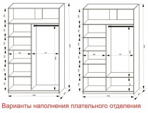 Шкаф-купе 1400 серии SOFT D6+D6+B2+PL3 (2 ящика+2штанги) профиль «Капучино» в Ревде - revda.ok-mebel.com | фото 7