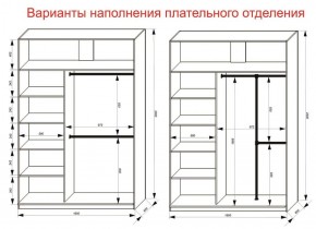 Шкаф-купе 1600 серии SOFT D6+D6+B2+PL3 (2 ящика+2штанги) профиль «Капучино» в Ревде - revda.ok-mebel.com | фото 7