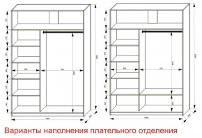 Шкаф-купе 1600 серии SOFT D6+D6+B2+PL3 (2 ящика+2штанги) профиль «Капучино» в Ревде - revda.ok-mebel.com | фото 8