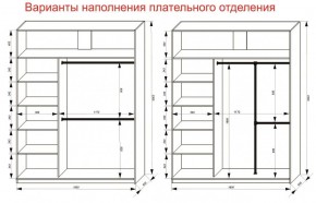 Шкаф-купе 1800 серии SOFT D6+D6+B2+PL3 (2 ящика+2штанги) профиль «Капучино» в Ревде - revda.ok-mebel.com | фото 8