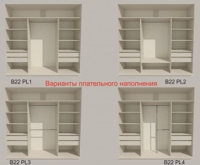 Шкаф-купе 2100 серии SOFT D2+D7+D3+B22+PL2 (по 2 ящика лев/прав+1штанга+1полка) профиль «Графит» в Ревде - revda.ok-mebel.com | фото 6