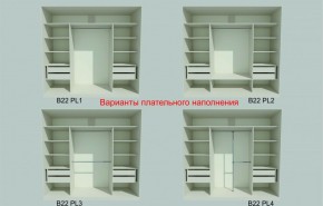 Шкаф-купе 2450 серии NEW CLASSIC K6Z+K1+K6+B22+PL2 (по 2 ящика лев/прав+1 штанга+1 полка) профиль «Капучино» в Ревде - revda.ok-mebel.com | фото 6