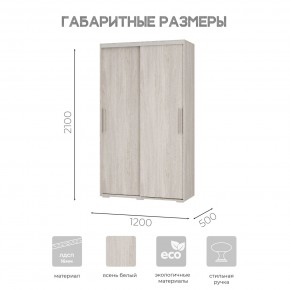 Шкаф-купе ШКК-11 (ясень белый) в Ревде - revda.ok-mebel.com | фото 7