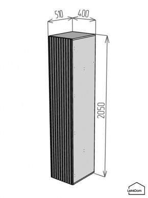 Шкаф Linnea MHR-1-2 2050х400х510 (ДВ-М 11.1.25) в Ревде - revda.ok-mebel.com | фото 2