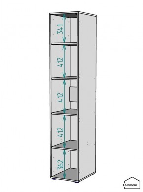 Шкаф Linnea MHR-1-2 2050х400х510 (ДВ-М 11.1.25) в Ревде - revda.ok-mebel.com | фото 3