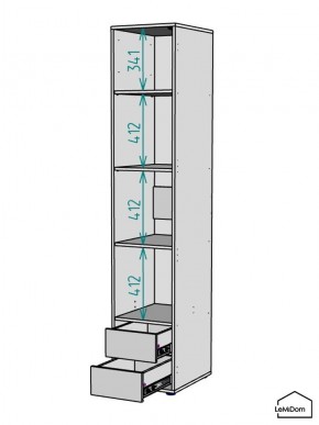 Шкаф Linnea MHR-1-3 2050х400х510 (Белый-М 11.1.2) в Ревде - revda.ok-mebel.com | фото 4