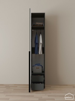 Шкаф Linnea MHR-1-3 2050х400х510 (Графит-М 11.1.25) в Ревде - revda.ok-mebel.com | фото 3