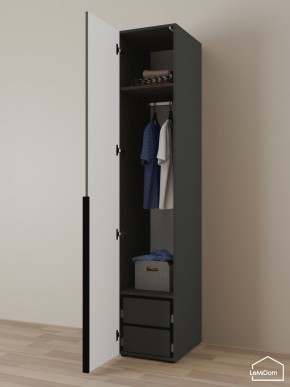 Шкаф Linnea MHR-1-3 2050х400х510 (Графит-М 11.1.25) в Ревде - revda.ok-mebel.com | фото 5