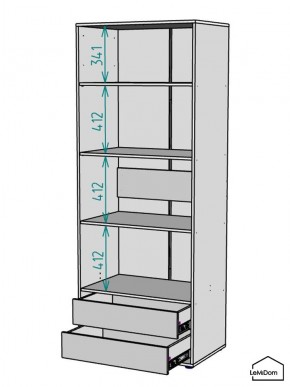Шкаф Linnea MHR-2-4 2050х800х510 (ДВ-М 11.1.25) в Ревде - revda.ok-mebel.com | фото 3