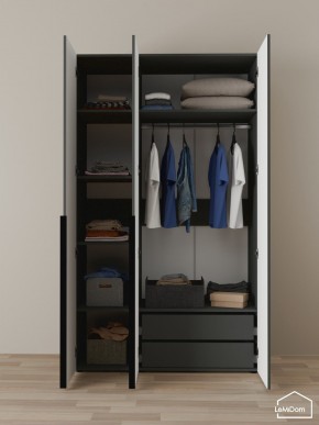 Шкаф Linnea MHR-3-2 2050х1200х510 (Графит-М 11.1.25) в Ревде - revda.ok-mebel.com | фото 5