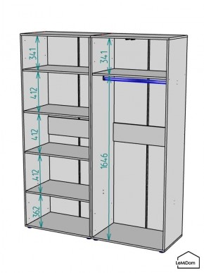 Шкаф Linnea MHR-4-1 2050х1600х510 (Белый-М 11.1.2) в Ревде - revda.ok-mebel.com | фото 3
