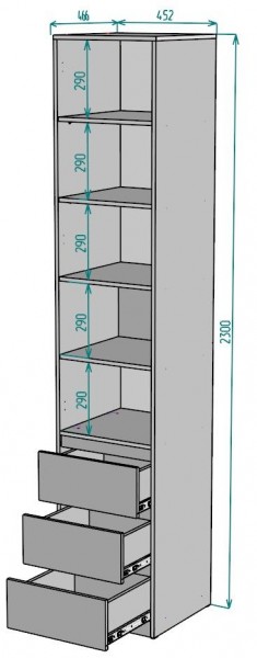 Шкаф Мальта H159 в Ревде - revda.ok-mebel.com | фото 2