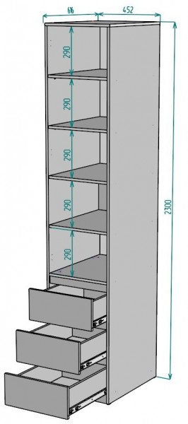 Шкаф Мальта H161 в Ревде - revda.ok-mebel.com | фото 2