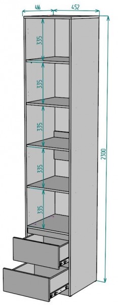 Шкаф Мальта H166 в Ревде - revda.ok-mebel.com | фото 2