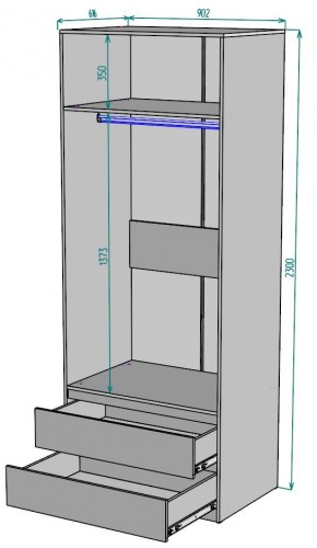 Шкаф Мальта H186 в Ревде - revda.ok-mebel.com | фото 2