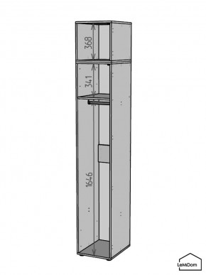 Шкаф с антресолью Linnea MHR-1A-1 2450х400х510 (Белый-М 11.1.2) в Ревде - revda.ok-mebel.com | фото 3