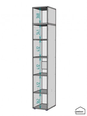 Шкаф с антресолью Linnea MHR-1A-2 2450х400х510 (ДВ-М 11.1.25) в Ревде - revda.ok-mebel.com | фото 3