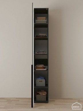 Шкаф с антресолью Linnea MHR-1A-2 2450х400х510 (Графит-М 11.1.25) в Ревде - revda.ok-mebel.com | фото 4