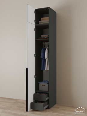 Шкаф с антресолью Linnea MHR-1A-3 2450х400х510 (Графит-М 11.1.25) в Ревде - revda.ok-mebel.com | фото 5