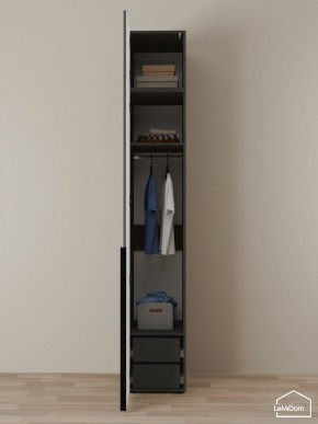 Шкаф с антресолью Linnea MHR-1A-3 2450х400х510 (Графит-М 11.1.25) в Ревде - revda.ok-mebel.com | фото 6