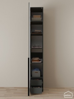 Шкаф с антресолью Linnea MHR-1A-4 2450х400х510 (Графит-М 11.1.25) в Ревде - revda.ok-mebel.com | фото 4
