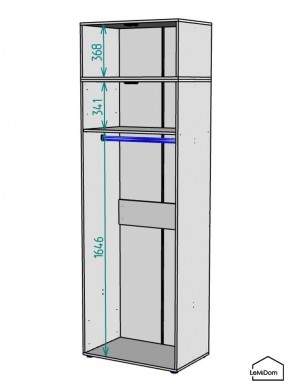 Шкаф с антресолью Linnea MHR-2A-1 2450х800х510 (Графит-М 11.1.25) в Ревде - revda.ok-mebel.com | фото 3