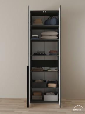 Шкаф с антресолью Linnea MHR-2A-2 2450х800х510 (Графит-М 11.1.25) в Ревде - revda.ok-mebel.com | фото 4