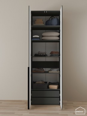 Шкаф с антресолью Linnea MHR-2A-3 2450х800х510 (Графит-М 11.1.25) в Ревде - revda.ok-mebel.com | фото 5