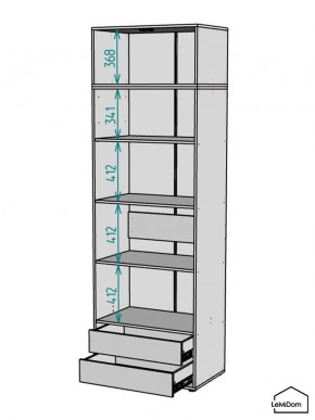 Шкаф с антресолью Linnea MHR-2A-4 2450х800х510 (ДВ-М 11.1.25) в Ревде - revda.ok-mebel.com | фото 3