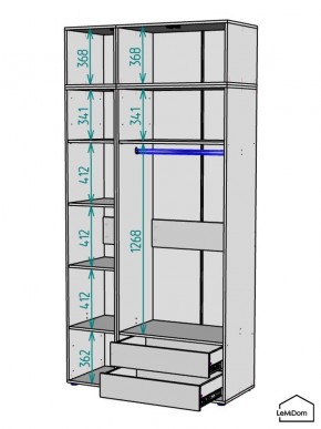 Шкаф с антресолью Linnea MHR-3POA-2 2450х1200х510 (Белый-М 11.1.2) в Ревде - revda.ok-mebel.com | фото 3