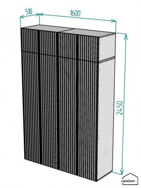 Шкаф с антресолью Linnea MHR-4POA-1 2450х1600х510 (Белый-М 11.1.2) в Ревде - revda.ok-mebel.com | фото 2