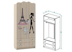 Шкаф для одежды с ящиками Париж в Ревде - revda.ok-mebel.com | фото 1