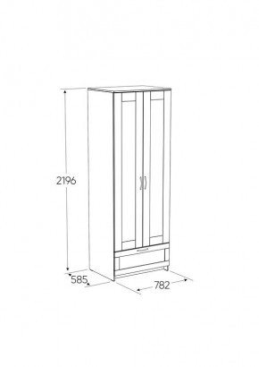 Шкаф СИРИУС двудверный с выдвижным ящиком, Дуб Сонома в Ревде - revda.ok-mebel.com | фото 3