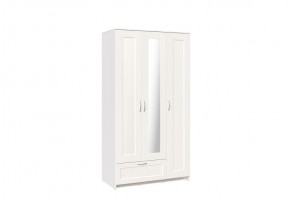 Шкаф СИРИУС трёхдверный белый с одним выдвижным ящиком и зеркалом в Ревде - revda.ok-mebel.com | фото