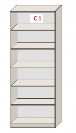 Шкаф СТАНДАРТ С1 без ящика серия "ГЕСТИЯ" (Бело-серый/Дуб Небраска натуральный ) 800*520*2300 в Ревде - revda.ok-mebel.com | фото 3