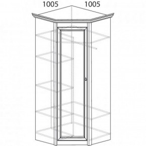 Шкаф угловой №662 "Флоренция" Фасад глухой (угол 1005*1005) Дуб оксфорд в Ревде - revda.ok-mebel.com | фото 3