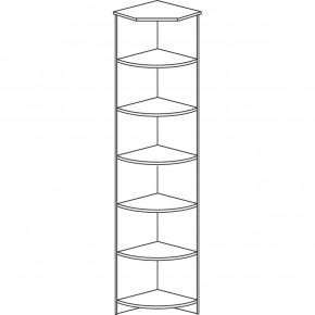 Шкаф угловой открытый №607 Инна Денвер темный в Ревде - revda.ok-mebel.com | фото 2