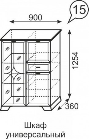 Шкаф универсальный Венеция 15 бодега в Ревде - revda.ok-mebel.com | фото 3