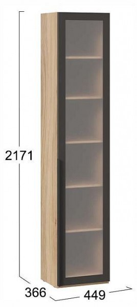 Шкаф-витрина Порто СМ-393.07.213 в Ревде - revda.ok-mebel.com | фото 4