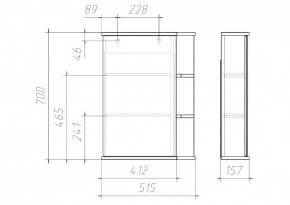 Шкаф-зеркало Оазис 50 Идеал левый/правый Домино (DI44169HZ) в Ревде - revda.ok-mebel.com | фото 4