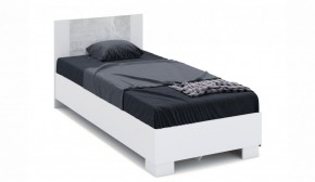 Спальня Аврора Кровать 90 со встроенным основанием под матрас Белый/Ателье светлый в Ревде - revda.ok-mebel.com | фото