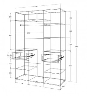 Спальный гарнитур Лиана (Дуб Крафт Белый/Графит) в Ревде - revda.ok-mebel.com | фото 14