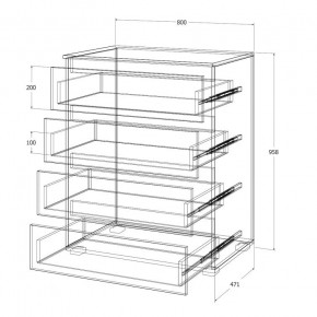 Спальный гарнитур Лиана (Дуб Крафт Белый/Графит) в Ревде - revda.ok-mebel.com | фото 8