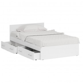 Стандарт Кровать с ящиками 1200, цвет белый, ШхГхВ 123,5х203,5х70 см., сп.м. 1200х2000 мм., без матраса, основание есть в Ревде - revda.ok-mebel.com | фото 3