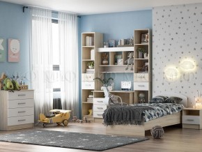 МАРТИНА Стеллаж с ящиками (Белый глянец/дуб сонома) в Ревде - revda.ok-mebel.com | фото 3