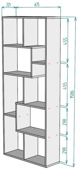 Стеллаж S8 1586х675х221 в Ревде - revda.ok-mebel.com | фото 2