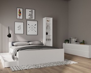 Стеллаж СИРИУС узкий, с пятью полками, цвет белый в Ревде - revda.ok-mebel.com | фото