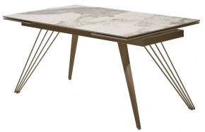 Стол ACERRA NEW 160 GLOSS LUXURY PANDORA SOLID CERAMIC/ каркас цвета шампань, ®DISAUR в Ревде - revda.ok-mebel.com | фото 10