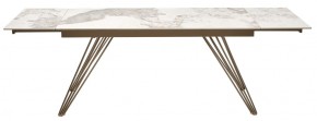 Стол ACERRA NEW 160 GLOSS LUXURY PANDORA SOLID CERAMIC/ каркас цвета шампань, ®DISAUR в Ревде - revda.ok-mebel.com | фото 5